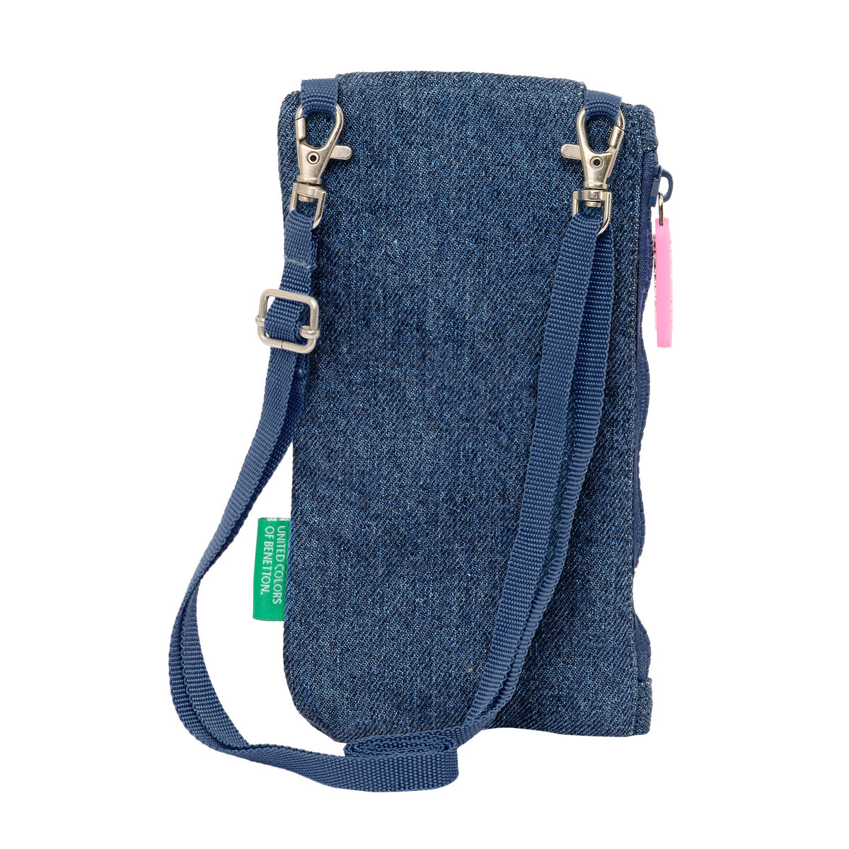 Denarnica Benetton Denim Mobilna torba Modra